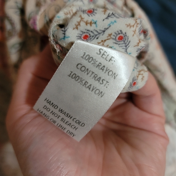 Mixed Print Boho Peplum Hem Blouse - Picture 4 of 7